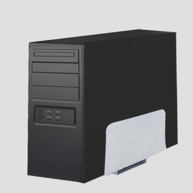 Emuca Supporto CPU, Verniciato alluminio, Acciaio