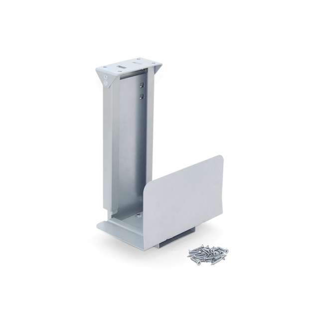 Emuca Supporto CPU, Verniciato alluminio, Acciaio