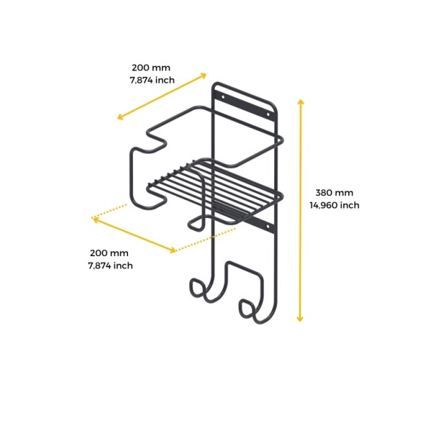 Emuca Supporto per ferro e asse da stiro per lavanderia, Acciaio, Grigio antracite