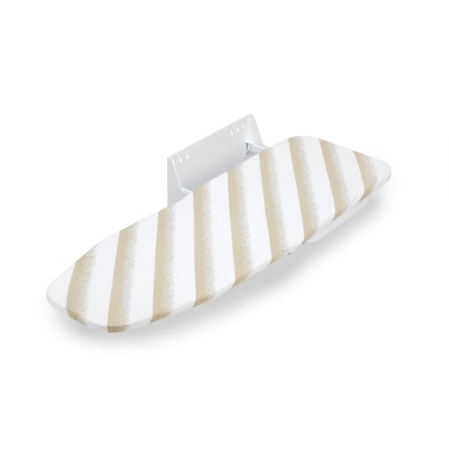 Emuca Tavola da stiro pieghevole a muro Iron Wall, girevole 180º, in acciaio e legno, Bianco