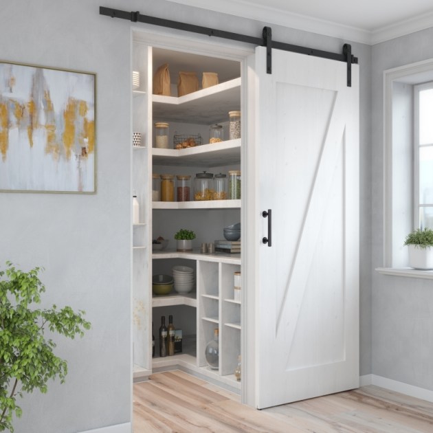 Maniglia Emuca per porte scorrevoli in legno Pasadena, lunghezza 240 mm, perno 180 mm, Acciaio, texture Nera