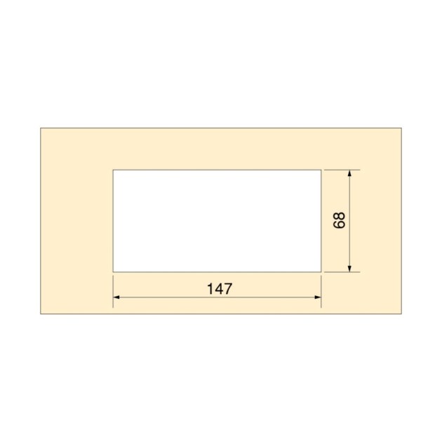 Passacavi da tavolo Emuca Quadrum, rettangolare, 159x80 mm, da incasso, Alluminio, Verniciato bianco