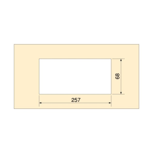 Passacavi da tavolo Emuca Quadrum, rettangolari, 269x80 mm, da incasso, Alluminio, Verniciato bianco