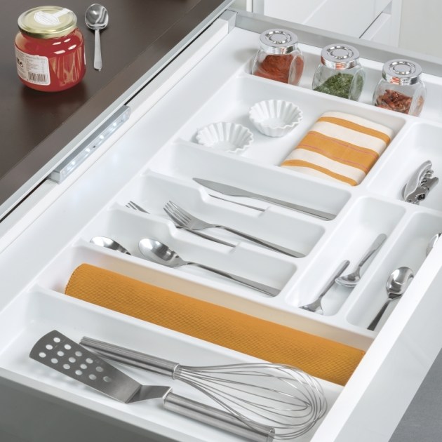 Emuca Portaposate Optima Vertex/Concept 500mm (Spalle 16mm), 600, Plastica bianca, Tecnoplastica