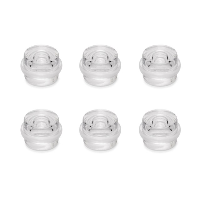 Set di 6 tappi adesivi cilindrici per porte, fissaggio a pavimento, plastica, trasparente