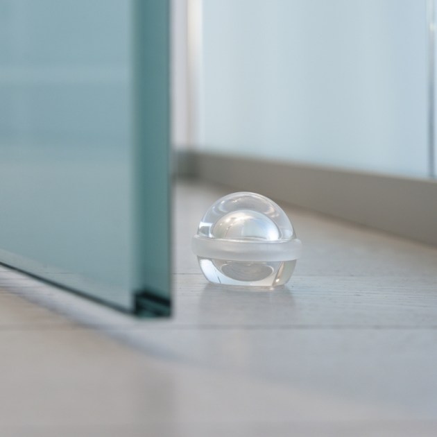 Set di 6 tappi adesivi semisferici per porte, fissaggio a pavimento, plastica, trasparente