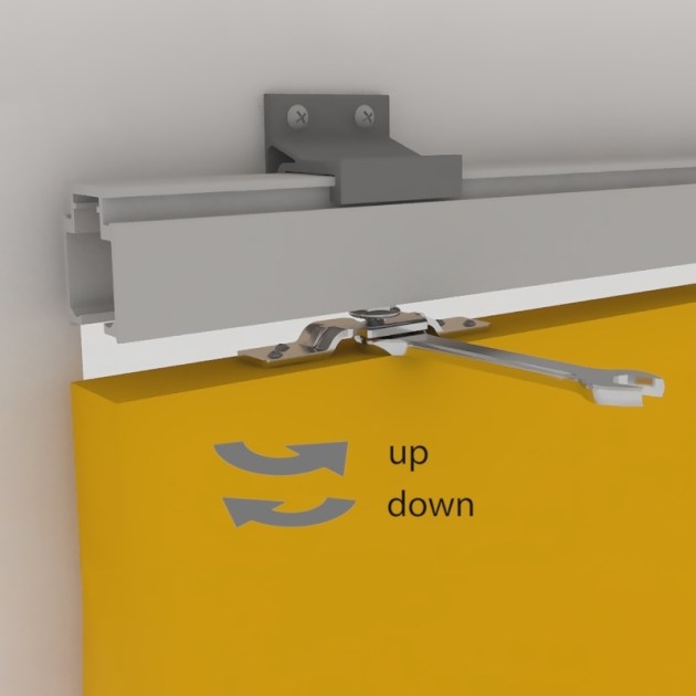 Emuca Sistema Railway per ante scorrevoli sospese in legno con chiusura soft., 80, Anodizzato opaco, Alluminio