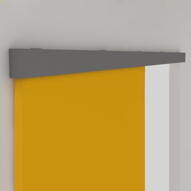 Emuca Sistema Railway per ante scorrevoli sospese in legno con chiusura soft., 80, Anodizzato opaco, Alluminio