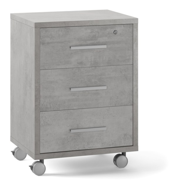 Sarmog Mobile 3 cassetti su ruote  cod. Db733 Cemento Cemento