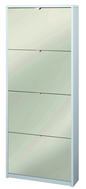 Sarmog Scarpiera 4 ante specchio p18 kit cod. Sk554spk Bianco fiammato Specchio naturale