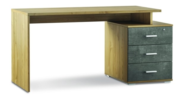 Sarmog Scrivania 3 cassetti l154 in kit  cod. Db625k Noce stelvio Cassettiera: struttura noce