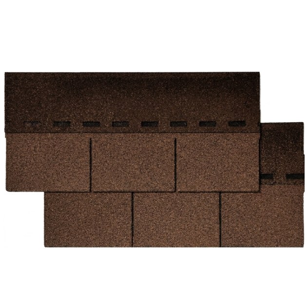 Tegole Canadesi Marroni Rettangolari Bituminose con Finitura Granigliata