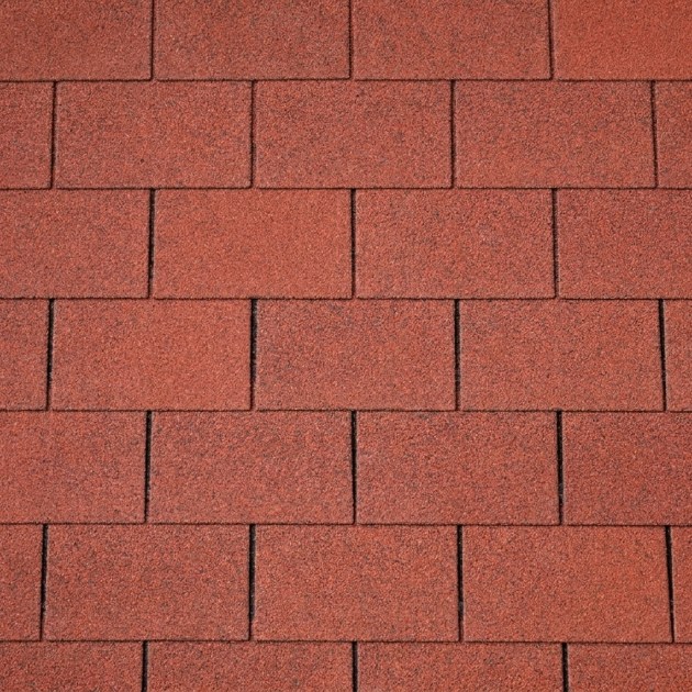 Tegole Canadesi Rosse Rettangolari Bituminose con Finitura Granigliata