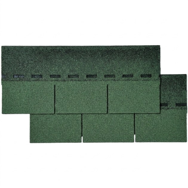 Tegole Canadesi Verdi Rettangolari Bituminose con Finitura Granigliata