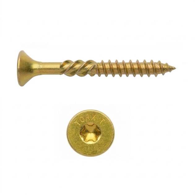 Vite per Legno Torx Gialla Filetto Parziale Woodpecker Diametro 4/4,5 mm Varie misure