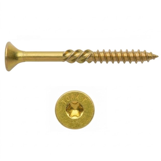 Vite per Legno Torx Gialla Filetto Parziale Woodpecker Diametro 6 mm Varie misure